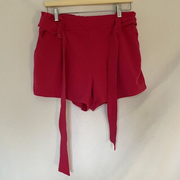 Sincerely Jules Womens Red High-Waisted Buttoned Shorts XL women's barbiecore - Picture 1 of 7